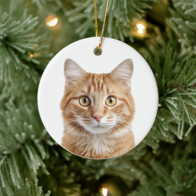 Custom Cat Photo Christmas Ornament (Baum)