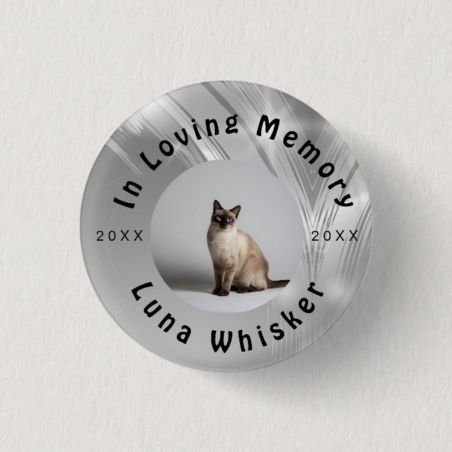 Custom Cat Photo Circle Frame Design Button (Vorderseite)