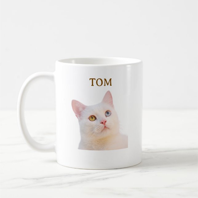 Custom Cat Photo Mug – Personalized with Your Pet Kaffeetasse (Links)