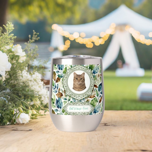 Custom Cat Photo & Name Tumbler (Hochzeit (gedreht))