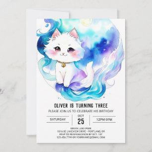 Custom Cat Printable Birthday Einladung