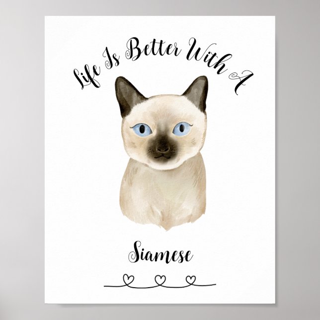 Custom Cat Siamese Pet Wall Art Poster (Vorne)