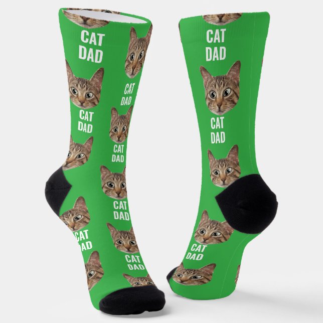 Custom Cat Vater Socks Katzengesicht Socken Katzen (Gewinkelt)
