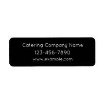 Custom Catering Food Business Info Black and White