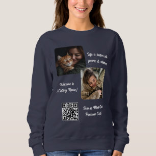 Custom Cattery Sweatshirt Fügen Sie Ihr Foto & QR