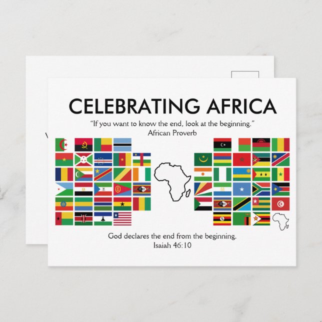 Custom CELEBRAING AFRICA Flags Feiertagspostkarte (Vorne/Hinten)