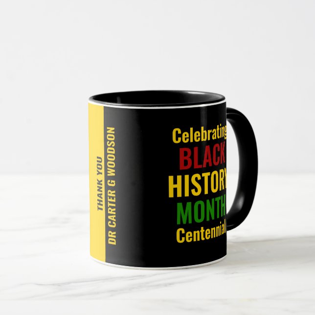 Custom Celebrating Black History Month Centennial  Tasse (VorderseiteRechts)