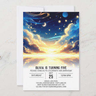 Custom Celestial Digital Geburtstag Einladung
