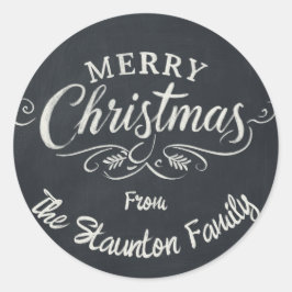 Custom Chalkboard Frohe Weihnachtsfeier Runder Aufkleber