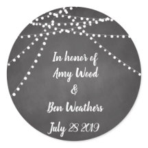 Custom Chalkboard Wedding Stickers