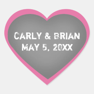 Custom Chalkboard Wedels Heart Sticker