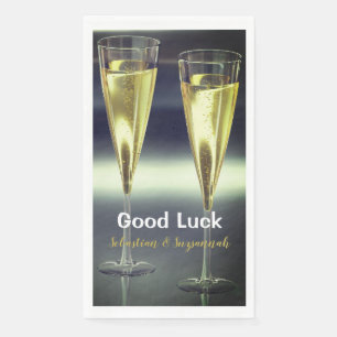 Custom Champagne Glass Viel Glück Party Serviette