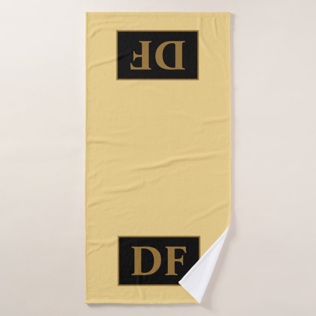 Custom Champagne mit Gold-Initialen Badetuch Badehandtuch (Badehandtuch)