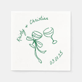 Custom Champagne Toast Wedding Napkins Serviette
