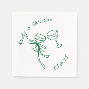 Custom Champagne Toast Wedding Napkins Serviette