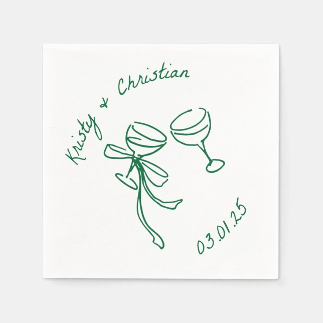 Custom Champagne Toast Wedding Napkins Serviette (Vorderseite)