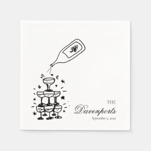 Custom Champagne Tower Bachelorette Bridal Wedding Serviette