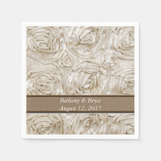 Custom Champaions Design Rose Hochzeit Napkins Serviette (Vorderseite)