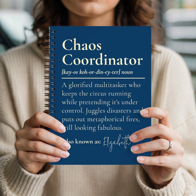 Custom Chaos Coordinator Journal Gift for Coworker Notizbuch (Personalized Work Planner Notebook for Boss, Custom Definition Journal Gift for Manager or Teams)