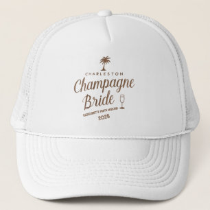Custom Charleston Champagne Bride Bachelorette Truckerkappe