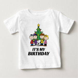 Custom Charlie Brown und Freunde Winter Geburtstag Baby T-shirt