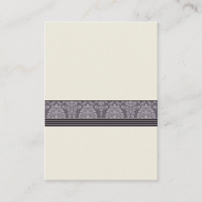 custom: Charming Damask Placecards (plum) Platzkarte (Vorderseite)