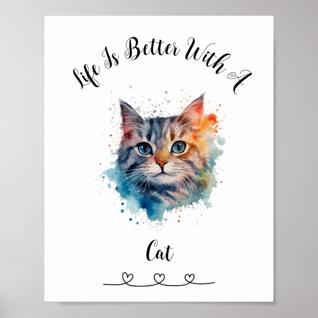 Custom Chat Tabby Wall Art Poster (Vorne)