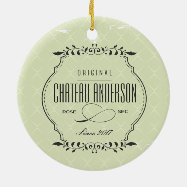 Custom chateau Rose Sec wine Christmas ornament (Hinten)