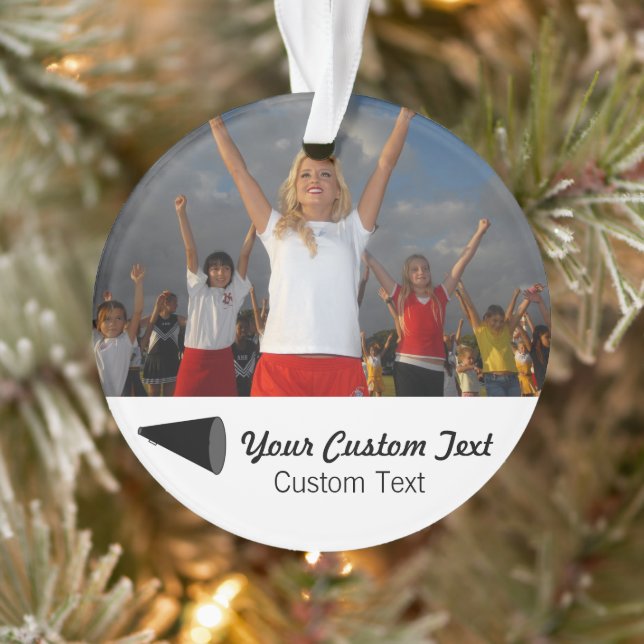 Custom Cheerleading Foto & Name Weihnachtsbaum Ornament (Baum)