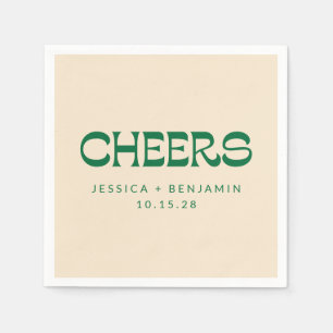 Custom Cheers Green Art Deco Chic Moderne Hochzeit Serviette