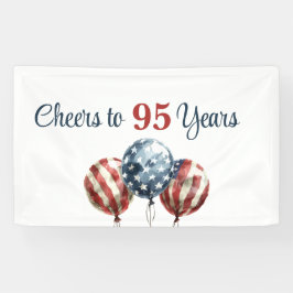 Custom Cheers to 95 Years Birthday Party Banner