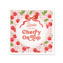 Custom Cherry auf Top Birthday Napkins