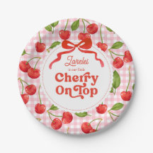 Custom Cherry auf Top Birthday Tellern
