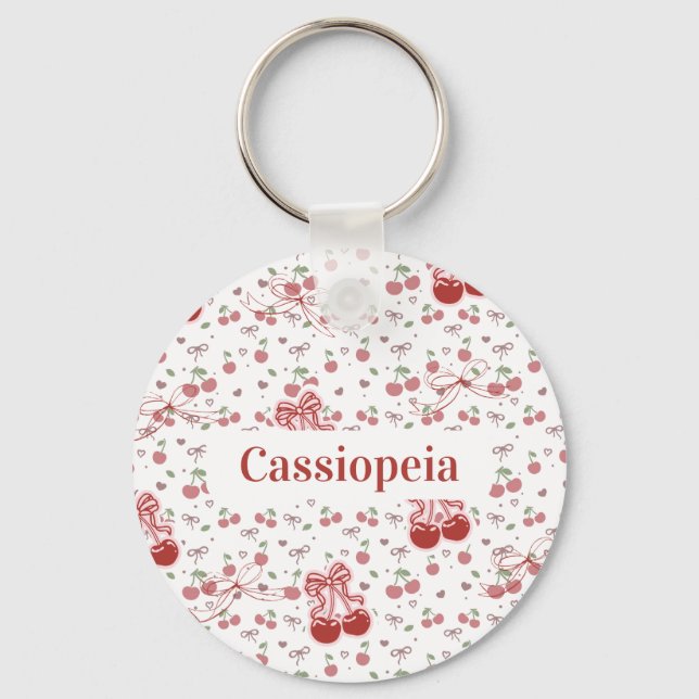 Custom Cherry & Bows Keychain Schlüsselanhänger (Vorderseite)