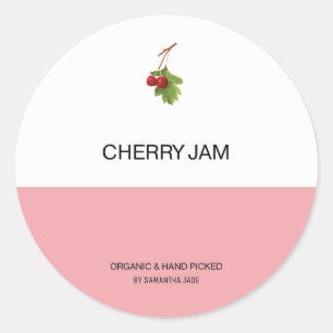 Custom Cherry Jam & Preserve Jar Labels für Pantry Runder Aufkleber