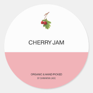 Custom Cherry Jam & Preserve Jar Labels für Pantry Runder Aufkleber