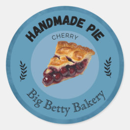 Custom Cherry Pie Labels | Personalisierte Bäckere Runder Aufkleber