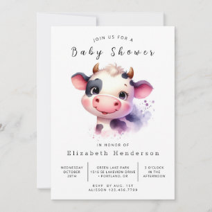 Custom Chic Barn Cow Baby Dusche Einladung
