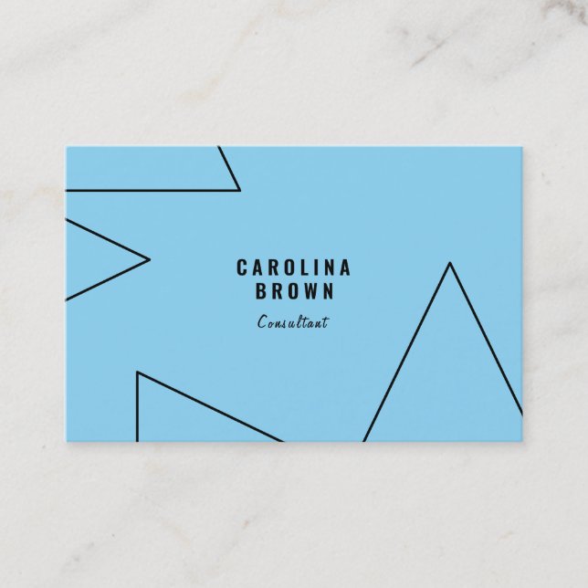 Custom Chic Geometric Blue Business Card Visitenkarte (Vorderseite)