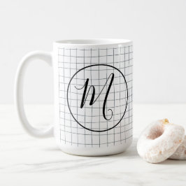 CUSTOM Chic Modern Messy Graphite Pencil LinesGrid Kaffeetasse