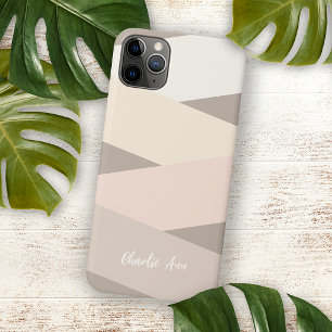 Custom Chic Natural Tan Beige Taupe Elfenbeinstrei Case-Mate iPhone Hülle