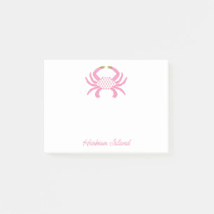 Custom Chic Rosa Krabbe Coastal Haftnotizen Post-it Klebezettel