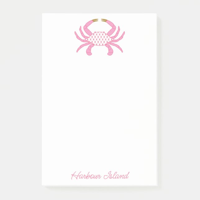 Custom Chic Rosa Krabbe | Küsten-Post-Its Post-it Klebezettel (Vorderseite)