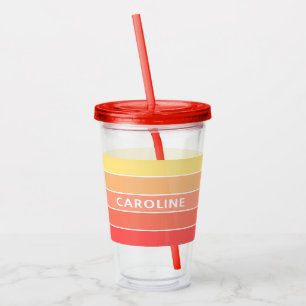 Custom Chic Sunny Summer Streifen Art Muster Acryltrinkbecher