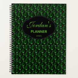 Custom Chic Weekly / Monthly Green Pattern Planer