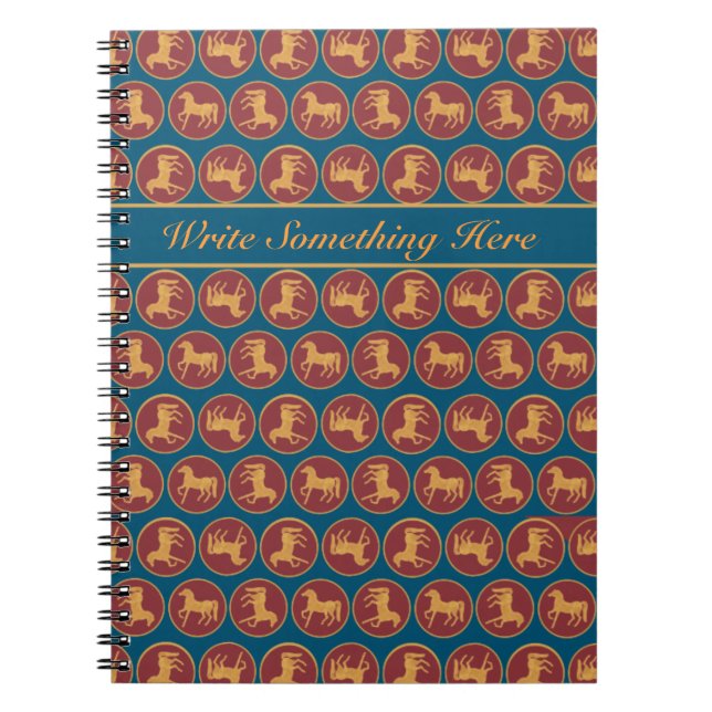Custom Chic Year of the Horse Spiral Notebook Notizblock (Vorderseite)