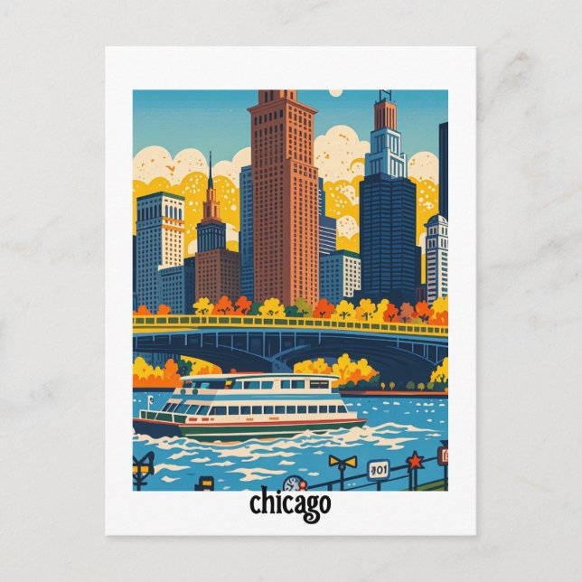 Custom Chicago Postkarte (Vorderseite)