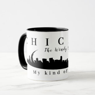 Custom Chicago, the Windy City, Skyline Silhouette Tasse