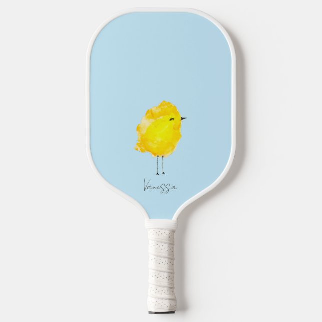 Custom Chick Chicken yellow stylish chic sweet Pickleball Schläger (Vorderseite)