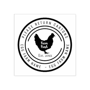 Custom Chicken Farm Frische Eier Rubber Briefmarke Gummistempel